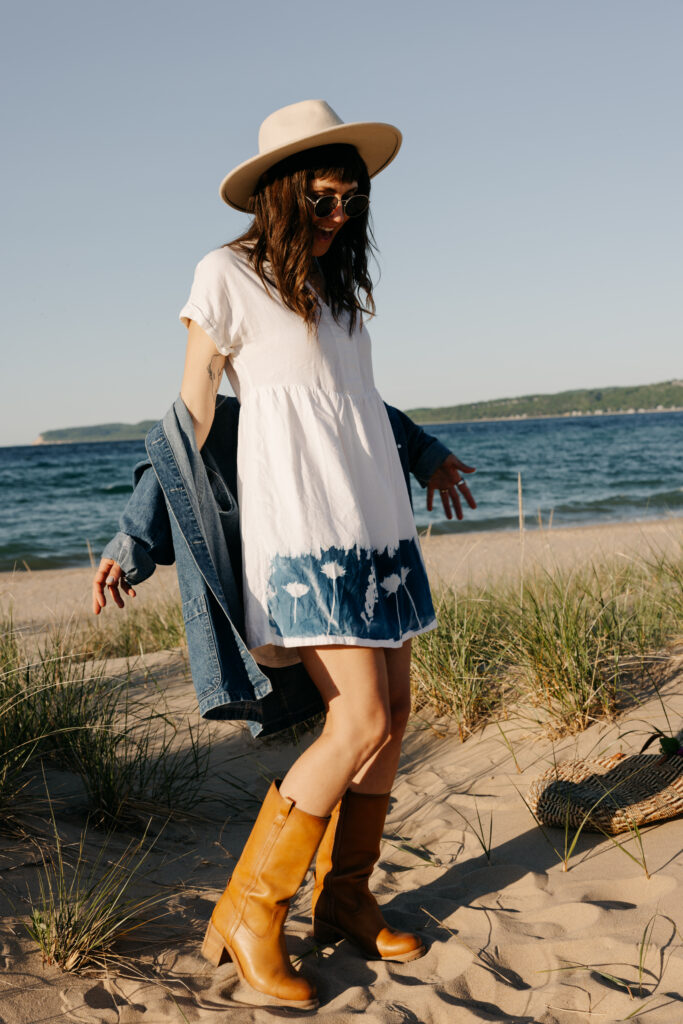 lifestyle product photo shoot at sleeping bear dunes national park